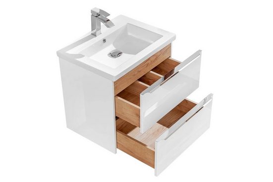 Waschbeckenschrank - Capri White - Intelligente Lösungen für stilvolle Badezimmerorganisation.