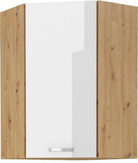 Eckhängeschrank - Sanfter Touch in jeder Ecke (Eckhängeschrank, 1-St., Premium - Artisan Weiß)