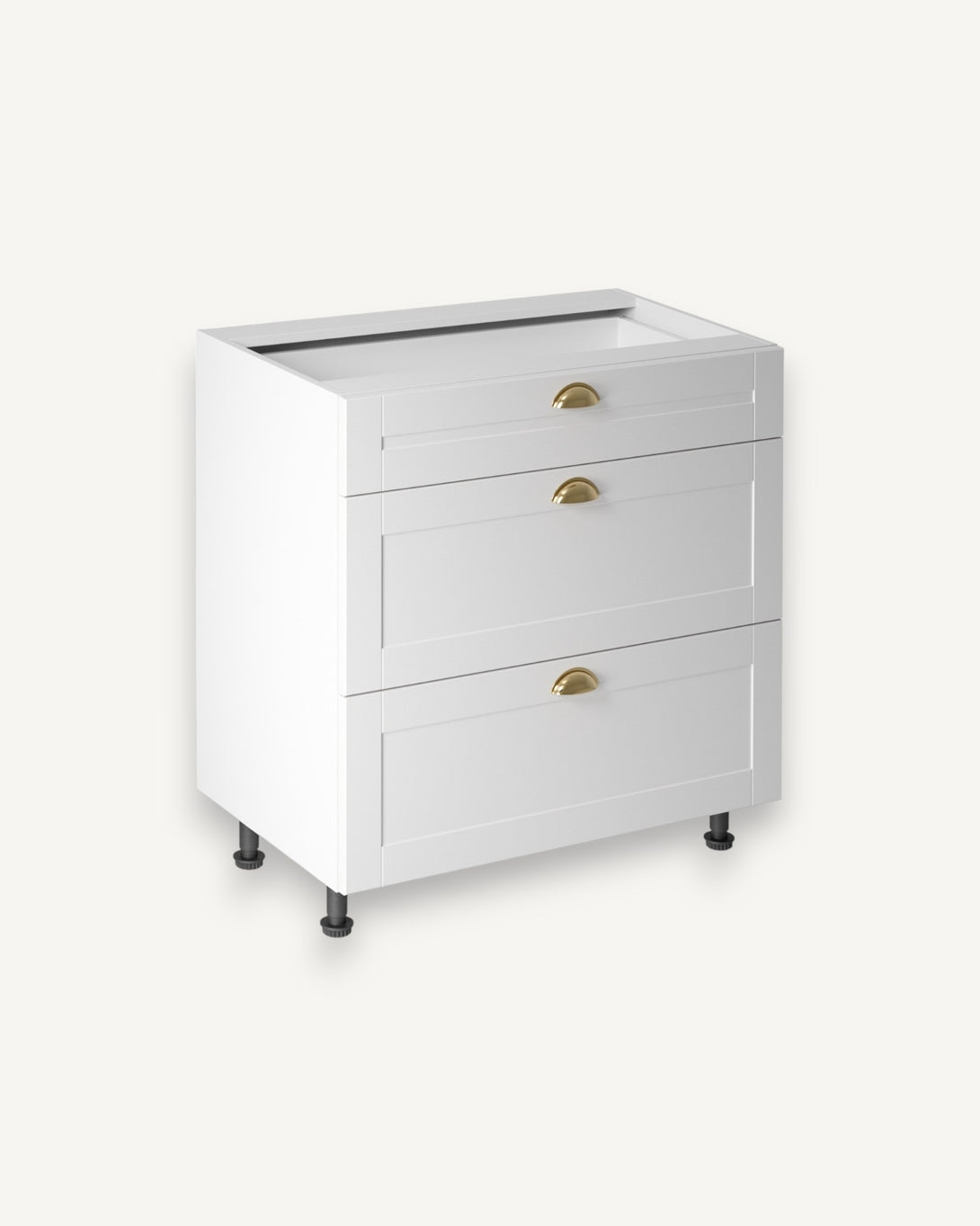 Eleganter Unterschrank - Linea-Weiß D80S3 - Weiß - ROYAL24_MARKT