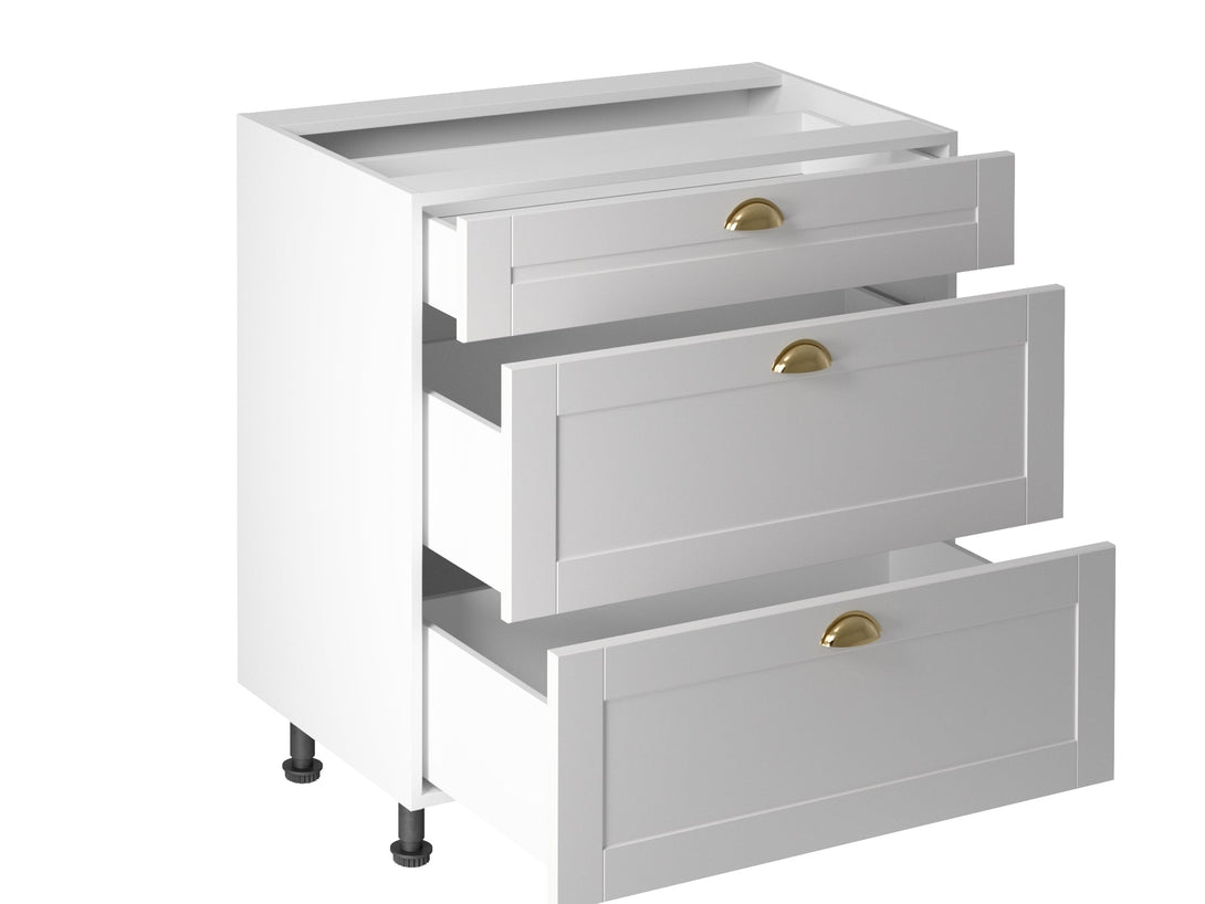 Eleganter Unterschrank - Linea-Weiß D80S3 - Weiß - ROYAL24_MARKT
