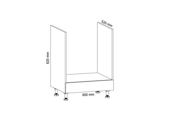 Herdumbauschrank 60 cm  - sosna andersen - Elegante Einbaulösung für Ihren Herd. - ROYAL24_MARKT