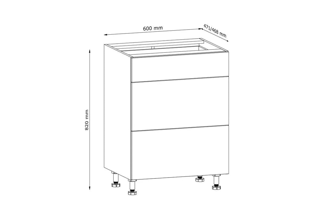 untererschrank - Langen - Schlank und stilvoll, für ein modernes und funktionales Küchenlayout.