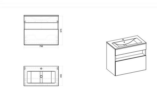 Badmöbel-Set - Bahama - Praktisches Design und elegantes Aussehen. - ROYAL24_MARKT