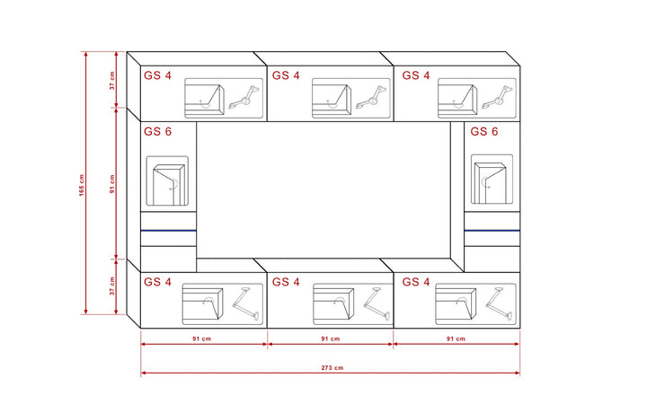 Wohnwand - Zeitgemäßes Design in Premium-Qualität - Premium-Qualität - Moderne Eleganz - Stimmungsvolle Beleuchtung