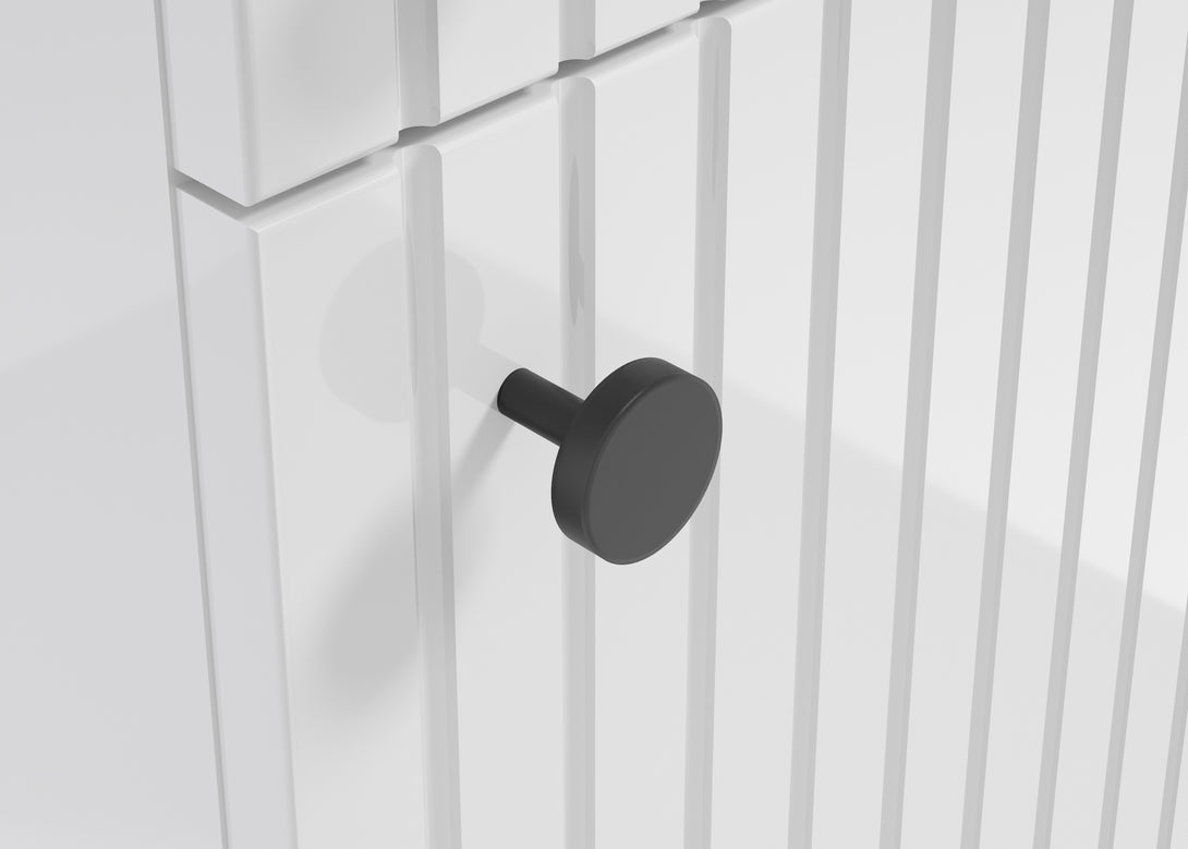 Hochschrank - für Badezimmer - Rietti C35 - Weiß Hochglanz - Eiche