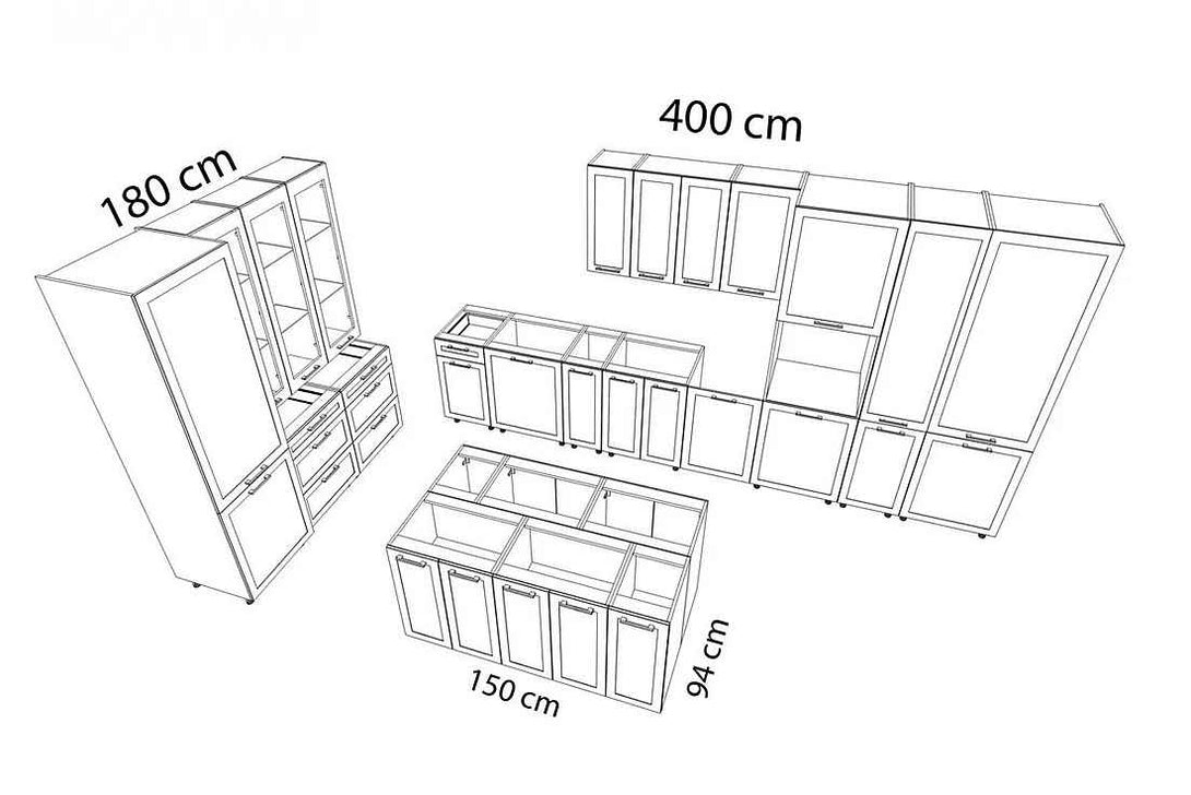 Winkelküche - Raumoptimierte Küchenlösung für Ecken, (Komplett Set), Hochwertig - Modern - Exklusiv. - ROYAL24_MARKT