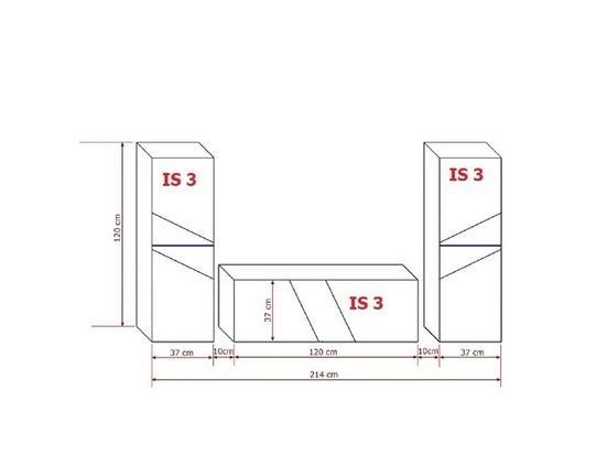 TV-Möbel Wohnwand Weiß Hochglanz S37 - Modernes Design für stilvolle Wohnzimmer.