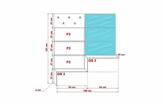 Hängender Kleiderschrank GF86 – Einzigartiges Design und vielseitige Funktionalität.