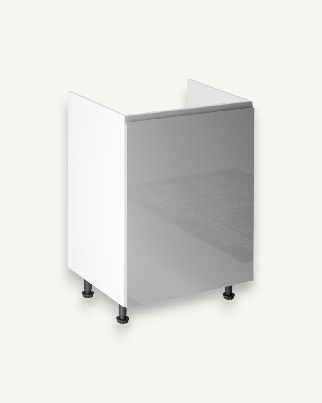Spülenschrank 60 cm - Aspen D60Z-P/L Grau/Hochglanz