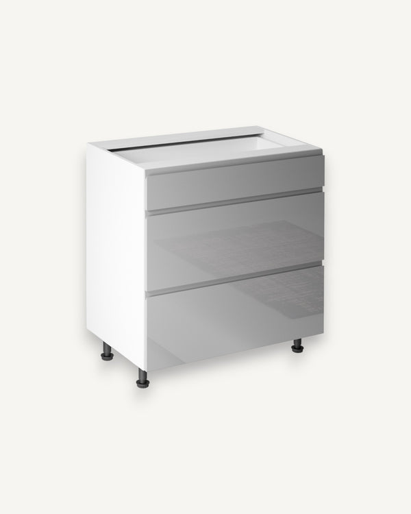 Unterschrank 80 cm - Aspen D80S3 Grau/Hochglanz