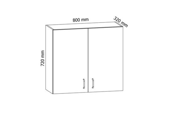 Glashängeschrank  80 cm - sosna andersen -  Moderne Glasregale für Ihre Wand (Kopie) - ROYAL24_MARKT