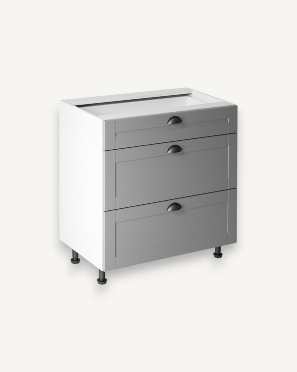 Eleganter Unterschrank - Linea D80S3 - Grau
