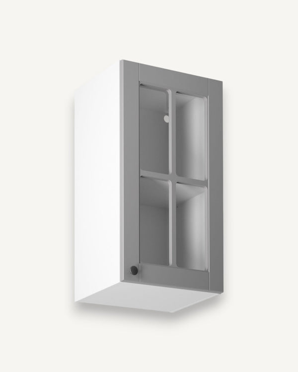 Glashängeschrank - Linea-Grau G40S P/L - Funktionalität und Eleganz in einem
