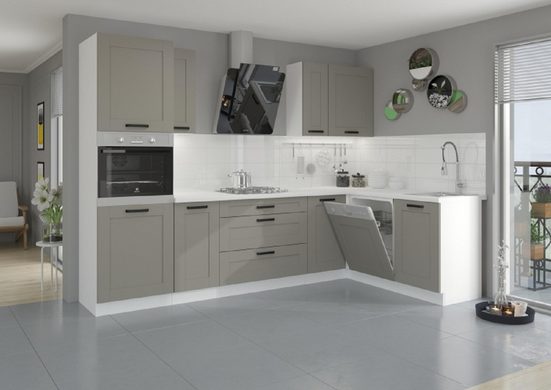 Winkelküche Zeitlos modern Küchenmöbel, die Qualität und Schönheit vereinen, Funktionale Aufbewahrung - Robuste Materialien - Leicht zu reinigen