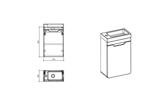 Waschbeckenschrank - Aruba Cosmos - Luxus für Ihr Badezimmer. - ROYAL24_MARKT
