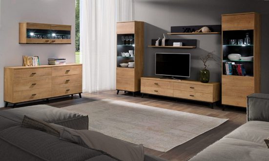 Wohnzimmer-Set Premium Living für stilvolle Raumgestaltung, (Komplett Set, 7-St., VIOLA), Zeitgemäßes Design und Komfort