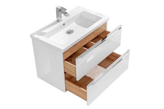 Waschbeckenschrank - Capri White - Intelligente Lösungen für stilvolle Badezimmerorganisation.