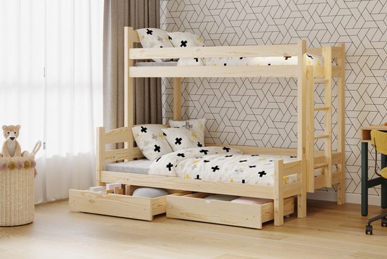 Etagenbett rechts 207 cm - Ökologisch lackiertes Kinderbett. - ROYAL24_MARKT