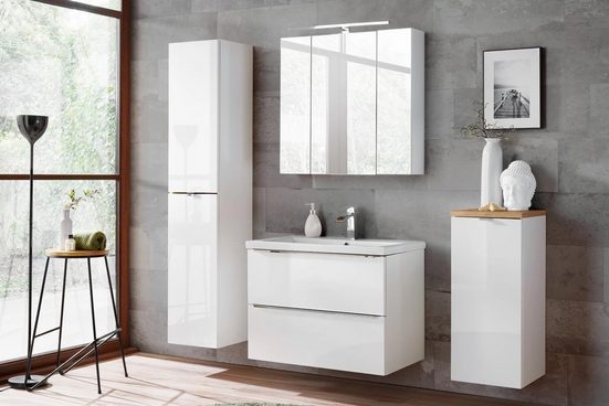 Badezimmer Hochschrank - Capri White - Stilvolle und platzsparende Aufbewahrung. - ROYAL24_MARKT