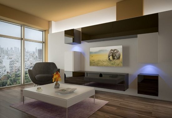 Wohnwand Modernität für Ihr Zuhause, (Komplett Set, 1-St., Premium - PRAGUE), Modernes Wohnkonzept - Stilvolle Wohnraumgestaltung.
