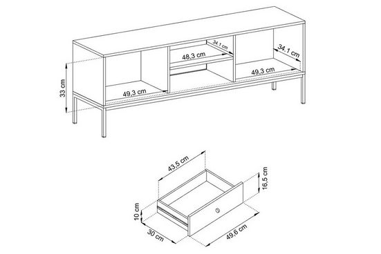 TV-Schrank -	Eladia - Mit praktischem Design für jedes Wohnzimmer.