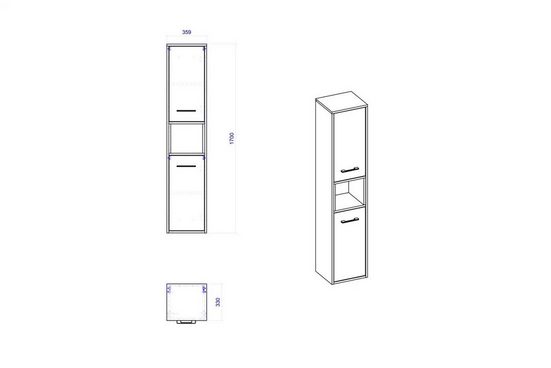 Badezimmer Hängeschrank - Borneo - Ausgezeichnete Badezimmerorganisation. - ROYAL24_MARKT