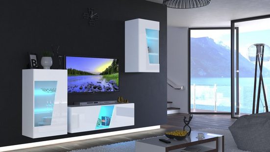 Wohnzimmermöbel Weiß 250 cm S46 - Modernes Design für ein stimmungsvolles Ambiente.