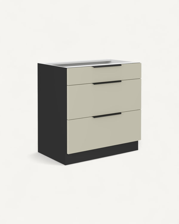 Unterschrank 80 D 3S BB - ARONA - Solider Stauraum, der Ihre Küche mit funktionaler Eleganz ergänzt.