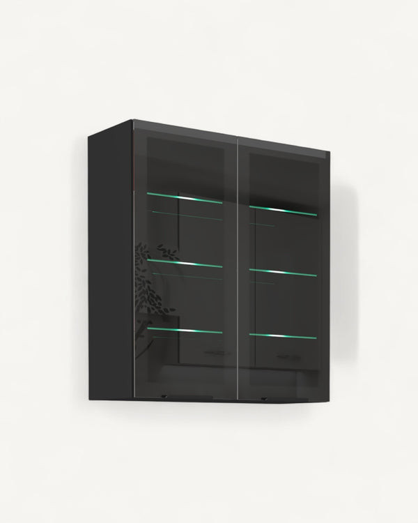 Glashängeschrank 80 GS-90 2F - SIENA - Perfekte Harmonie aus Glas und Funktion.