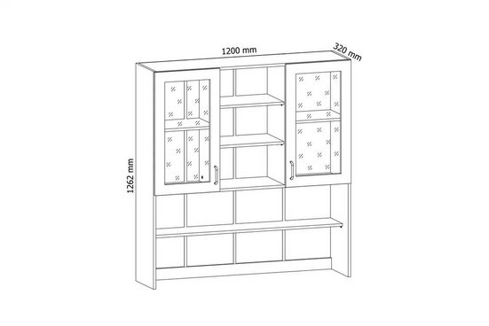 Glashängeschrank 120 cm  - sosna andersen - Schrank für eine stilvolle moderne Küche. - ROYAL24_MARKT