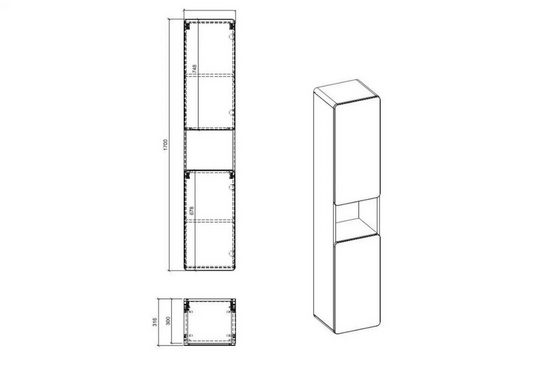 Badezimmer Hängeschrank - Aruba Cosmos - Perfekt für ein organisiertes Badezimmer. - ROYAL24_MARKT