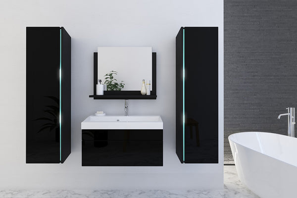 Badezimmer-Set - Elegante Badgestaltung/Premium-Materialien für zeitgemäße Badmöbel, (Komplett Set, 4-St., Jenny 3)