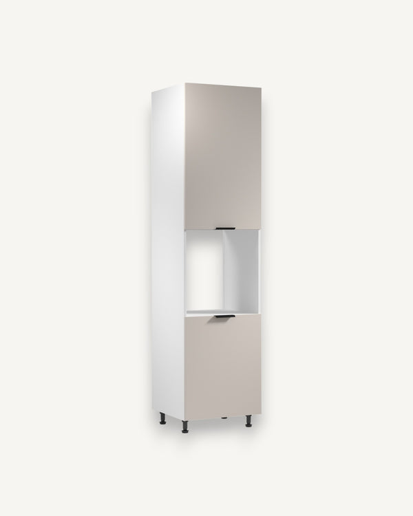 Mikrowellenumbauschrank D60PWN L/L - Sorento Weiß Beige - Praktische Aufbewahrung rund um den Herd.