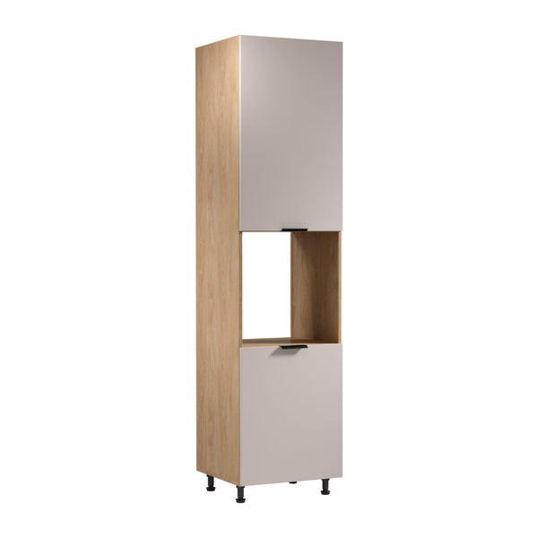 Mikrowellenumbauschrank D60PWN P/L - Sorento Beige Sonoma Eiche - perfekte Ergänzung für Ihre Kücheneinrichtung.