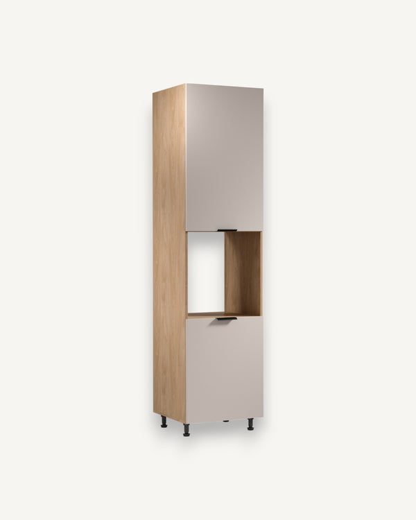 Mikrowellenumbauschrank D60PWN P/L - Sorento Beige Sonoma Eiche - perfekte Ergänzung für Ihre Kücheneinrichtung.