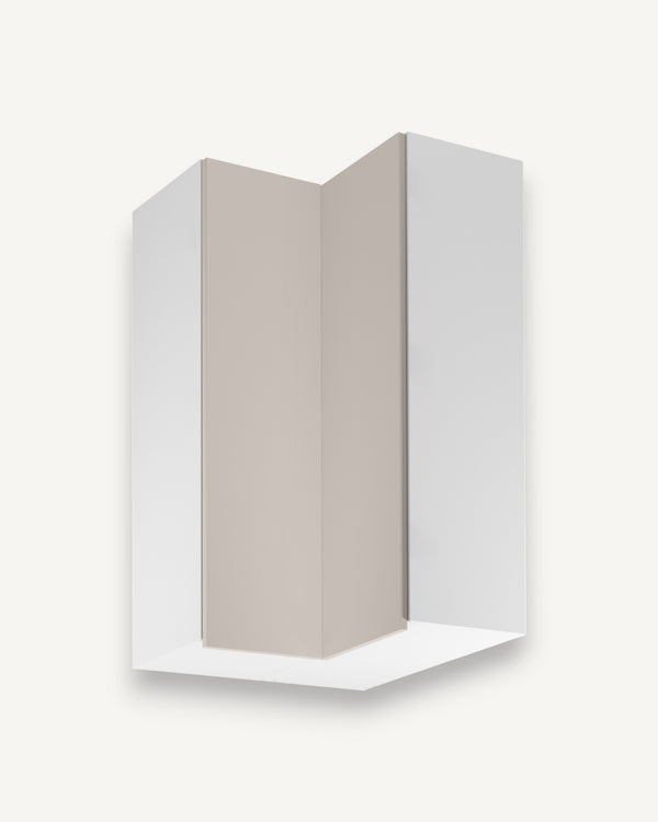Eckhängeschrank G60N2 – Sorento Weiß Beige - levere Stauraumlösungen für moderne Küchen.