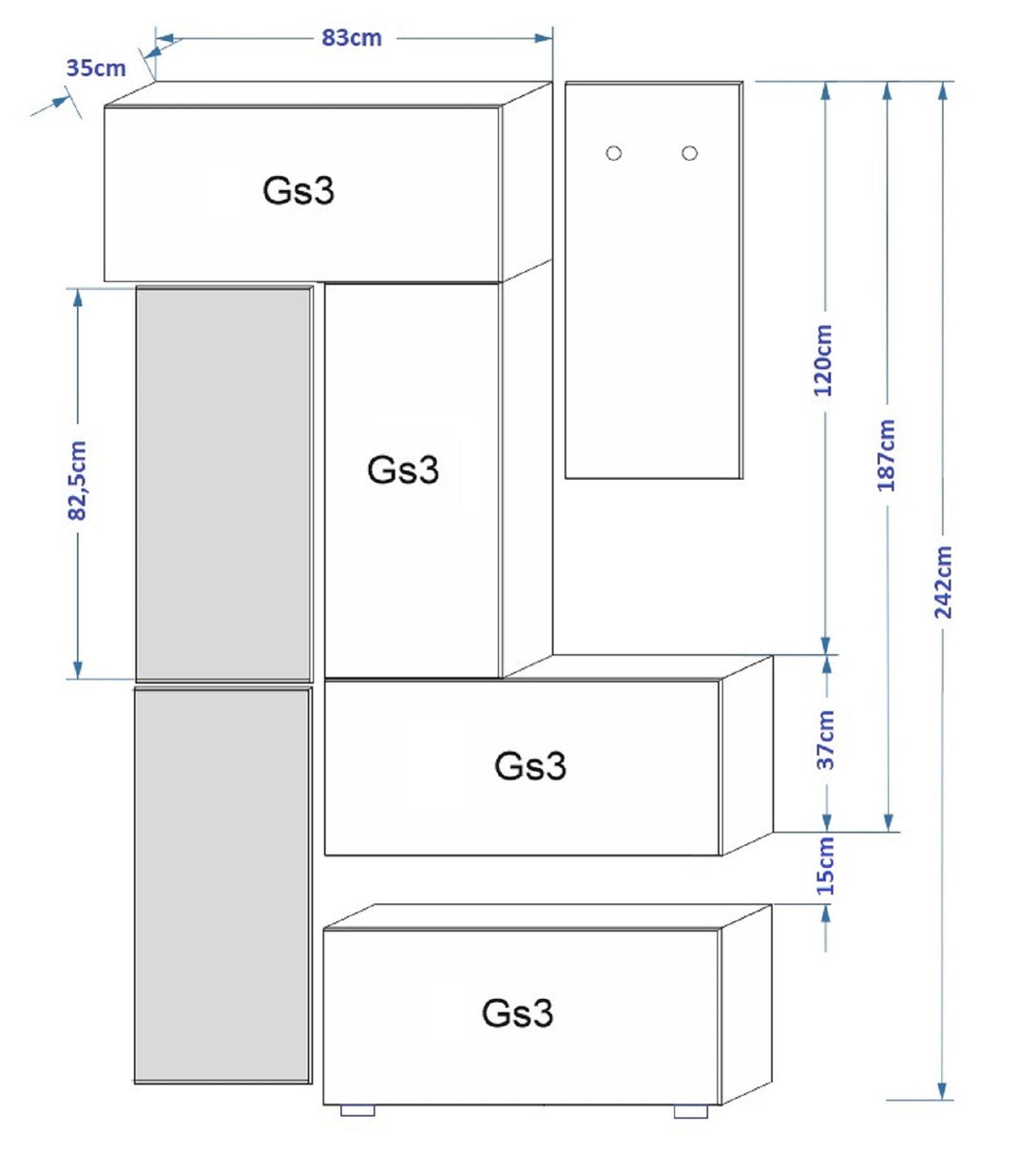 Garderobenschrank F7 - Einzigartige Eleganz und Funktionalität für Ihren Eingangsbereich.
