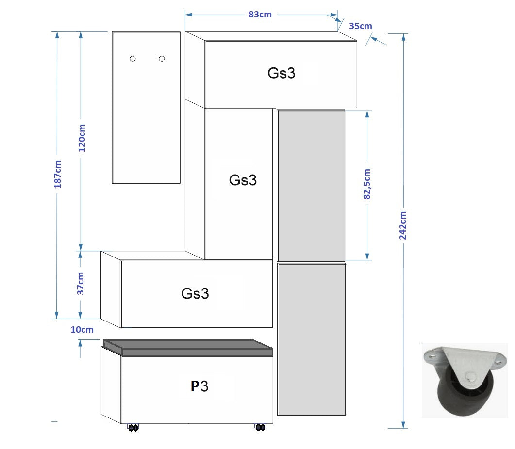 Garderobenschrank F8 Dielenmöbel