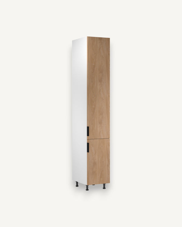 Hochschrank  D40SPWN P/L - Sorento Weiß Sonoma Eiche - Elegantes und vielseitiges Design für Ihre Küche.