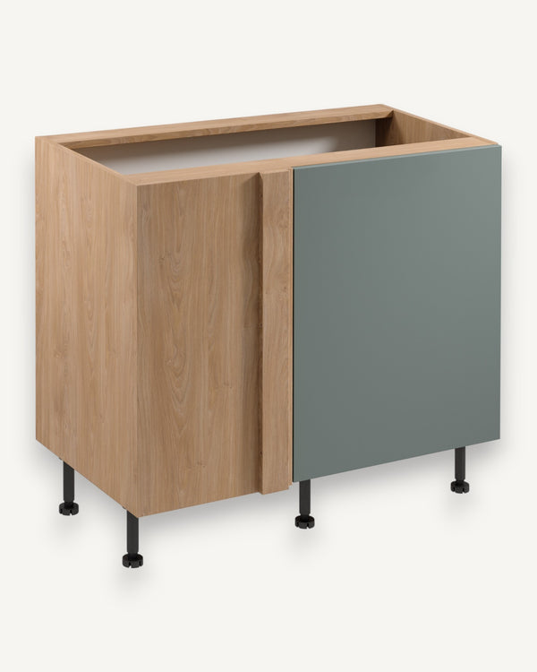 Eckunterschrank D100N R/L - Sorento Grün Sonoma Eiche - Nutzen Sie jeden Winkel Ihrer Küche.