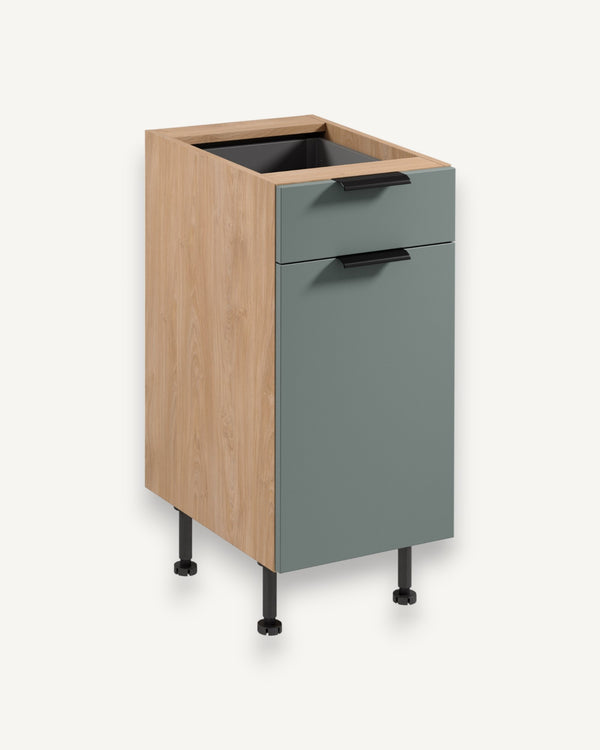 Unterschrank D40S1 P/L - Sorento Grün Sonoma Eiche - Kompakte Lösungen für Ihre Küche.
