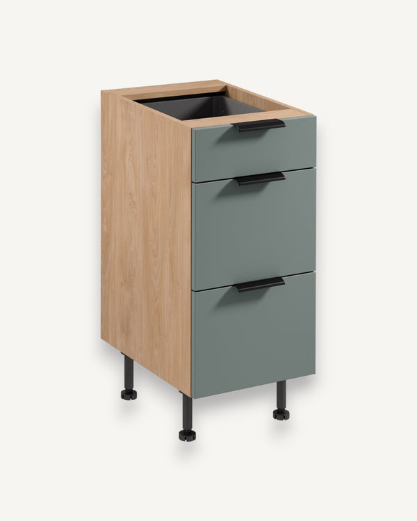 Unterschrank D40S3 P/L AX - Sorento Grün Sonoma Eiche - Funktionalität trifft auf modernes Design.