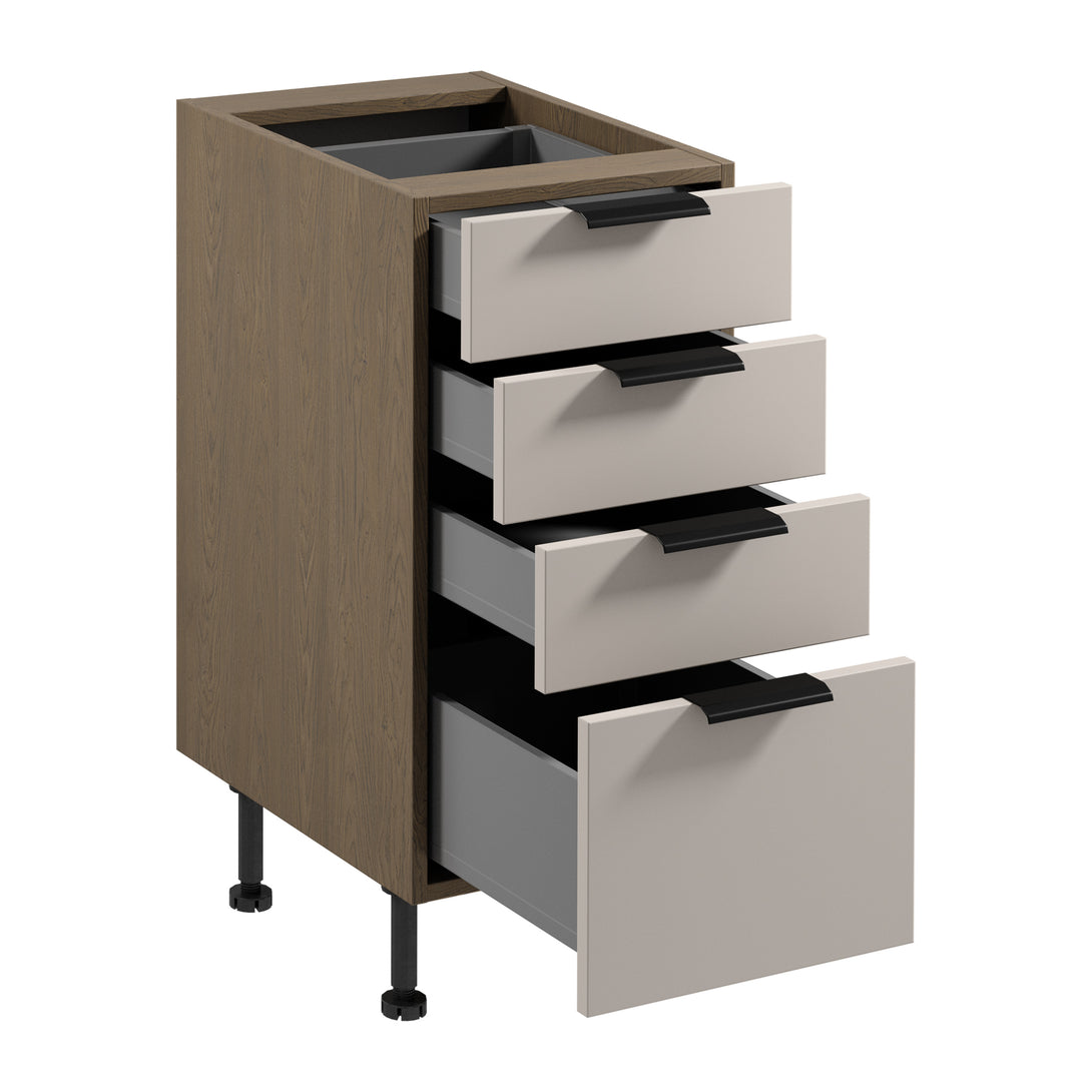 Unterschrank D40S4 AX - Sorento Beige - Viel Stauraum für kleine Küchen. - ROYAL24_MARKT