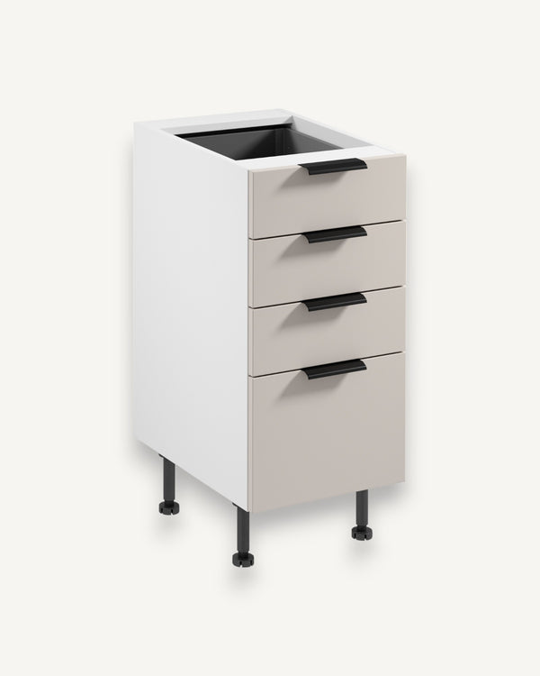 Unterschrank  D40S4 AX - Sorento Weiß Beige - Platzsparend und elegant zugleich.