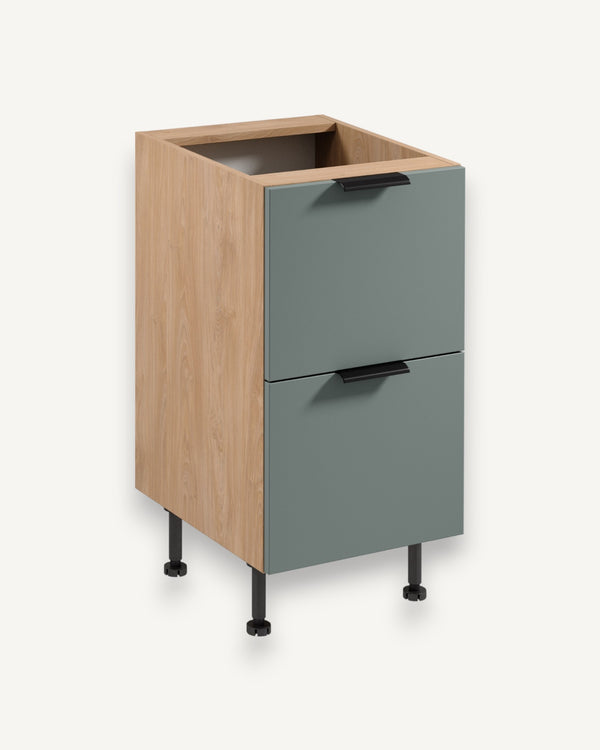 Unterschrank D45S2 AX - Sorento Grün Sonoma Eiche - Clevere Stauraumlösungen für Ihre Küche.