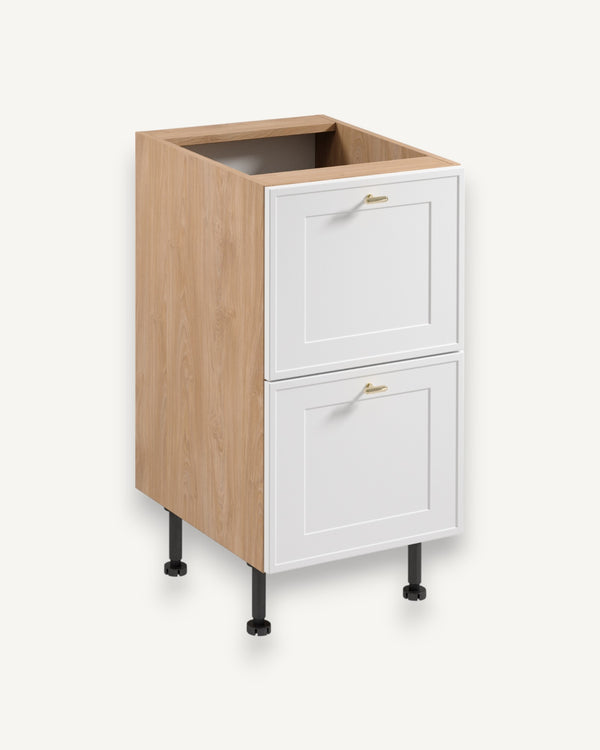 Unterschrank D45S2 AX -Sorento Sonoma Eiche Weiß - Passendes Design für Ihre Küchengeräte. - ROYAL24_MARKT
