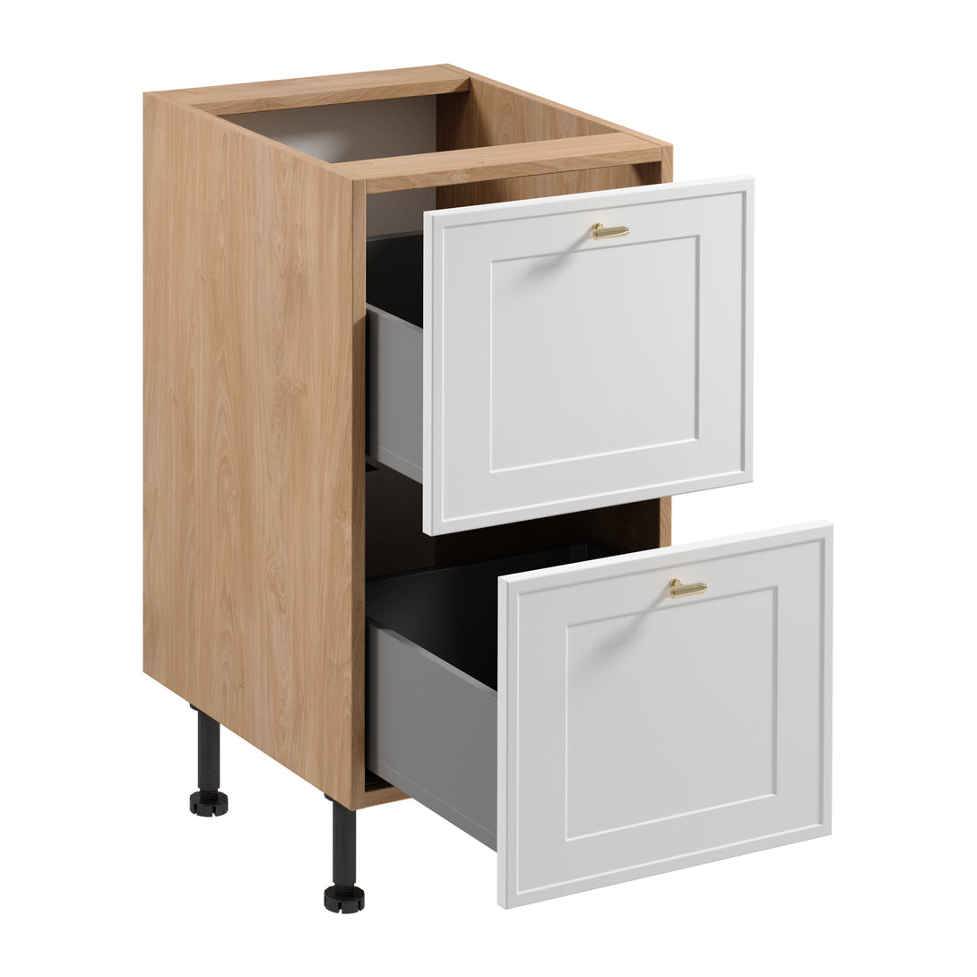 Unterschrank D45S2 AX -Sorento Sonoma Eiche Weiß - Passendes Design für Ihre Küchengeräte. - ROYAL24_MARKT