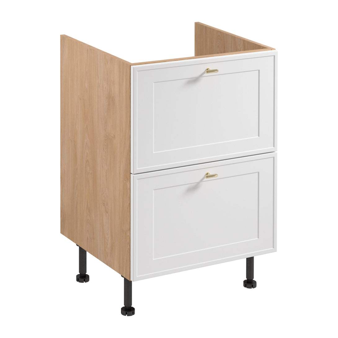 Spülenunterschrank D60IN AX - Sorento Sonoma Eiche Weiß - Elegantes und organisiertes Design für Ihre Küche. - ROYAL24_MARKT