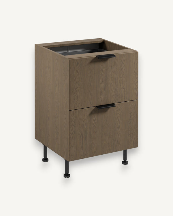 Unterschrank D60S2+1 AX - Sorento Dunkle Eiche - Perfekter Begleiter für jede Küche.