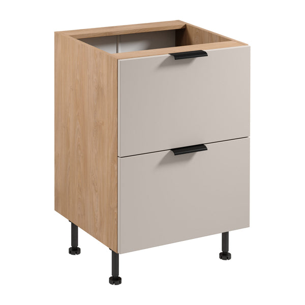 Unterschrank D60S2 AX - Sorento Beige Sonoma Eiche - ideal für kleine Küchen.